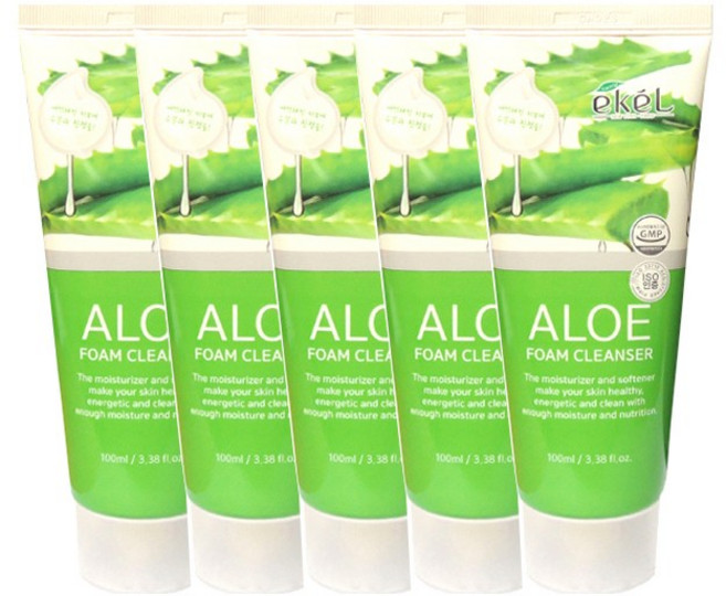 이켈 알로에 클렌징폼 100ml 진정보습 약산성 폼클렌징, 5개