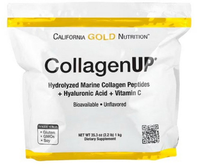 캘리포니아골드뉴트리션 CGN 가수분해 콜라겐 펩타이드 CollagenUp 무맛 1kg 히알루론산 히알론산나트륨 아스코르브산칼슘 칼슘아스코베이트, 1개