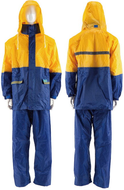 (모두팜) 듀플렉스 고급우의 올망사우의 오토바이 배달 우의 내피 올 매쉬 레저용 우비 비옷 작업용 여름배달비옷, 노랑/청색, 1개