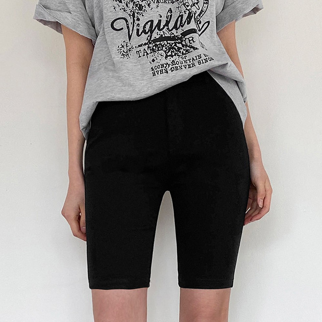 잇진 여성 스판 밴딩 바이커 쇼츠 5부 반바지