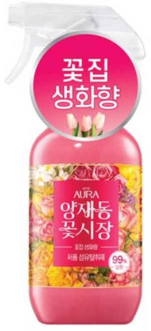 아우라 퍼퓸 섬유탈취제 생화향 양재동꽃시장, 7개, 490ml