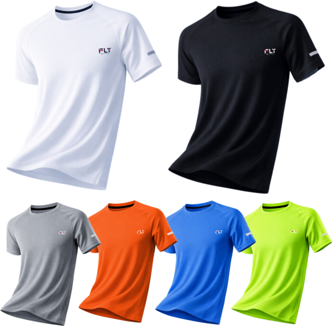 FLY 남녀공용 기능성 드라이 스포츠 반팔 티셔츠 헬스 러닝 트레이닝 운동복