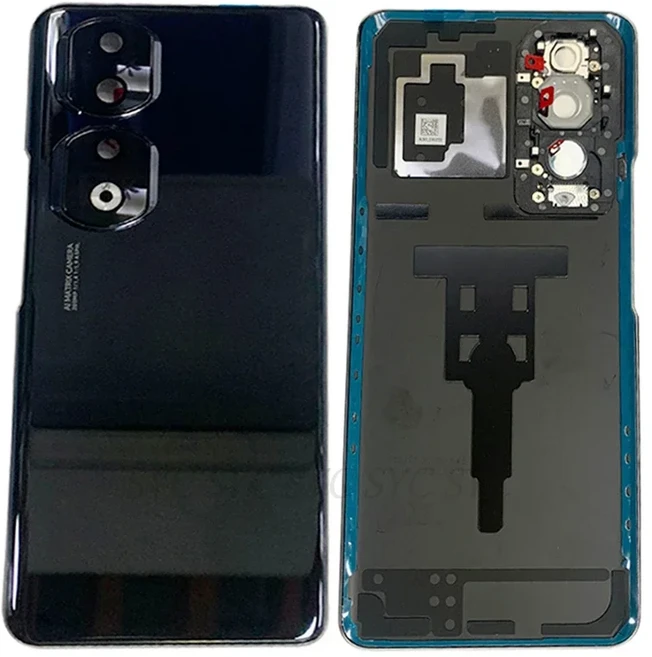 Honor 90 Pro 뒷면 커버(카메라 렌즈 수리 부품 포함)용 후면 도어 배터리 커버 하우징 케이스, 05 Original Black