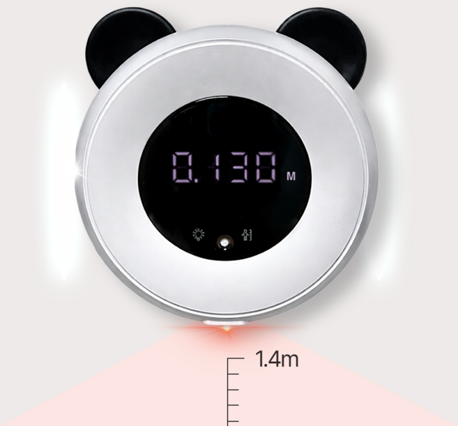 온다온 적외선 키 측정기 초음파 키재기자 아기 유아 소수점 측정 벽걸이 어린이 신장계 키재는기계, 1개, 판다