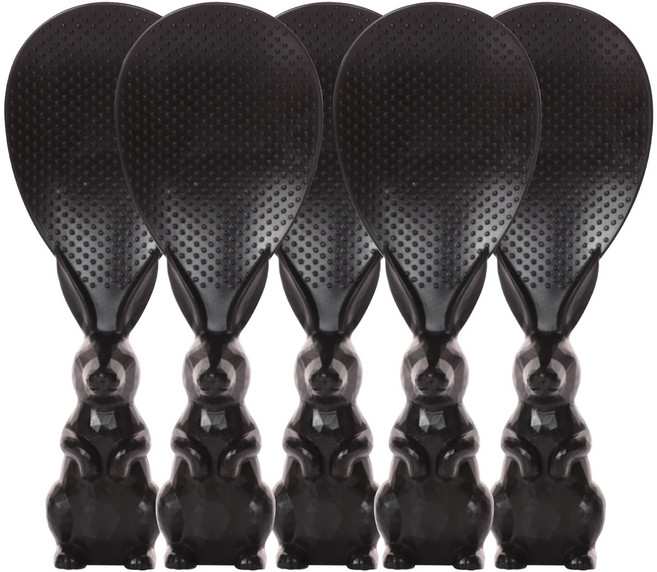 니드앤니드 이지그립 밥알이 잘 붙지않는 논스틱 스탠드 주걱, 블랙, 5개