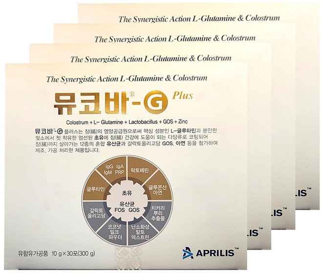 뮤코바 G 플러스 30포 Mukoba G Plus 초유, 4박스, 30회분