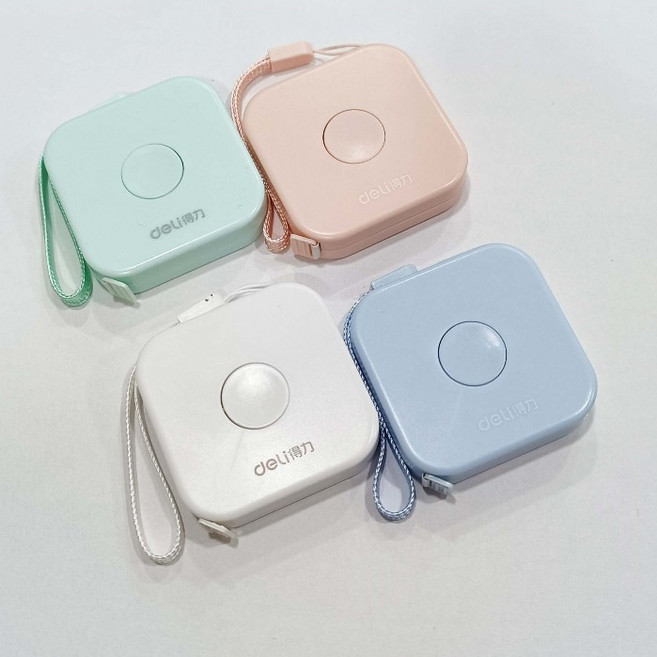 【Deli得力】自動捲尺 皮尺 縫紉尺 (中國製) 【佰昇國際 Baisheng】, 1個, 白色(1入/包)