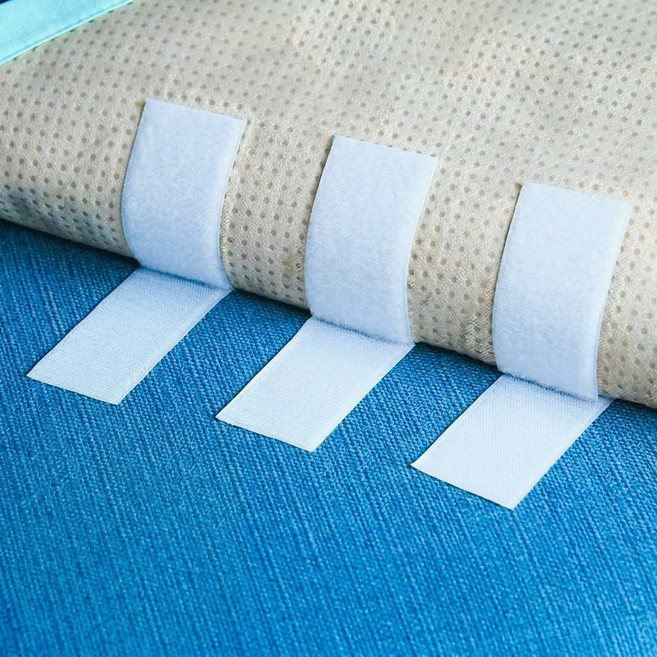 강력고정 찍찍이 패드 벨크로 스티커 사각 직사각 화이트 양면 접착 침대 소파 러그 카페트, 1개, 직사각(5x10) 15입