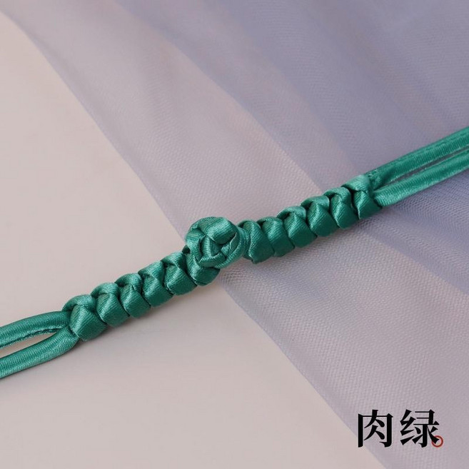 旗袍盤扣 麥穗中式復古手工輔料 一字扣 長尾流蘇 盤扣鈕扣, 1個, 肉綠,5顆盤扣