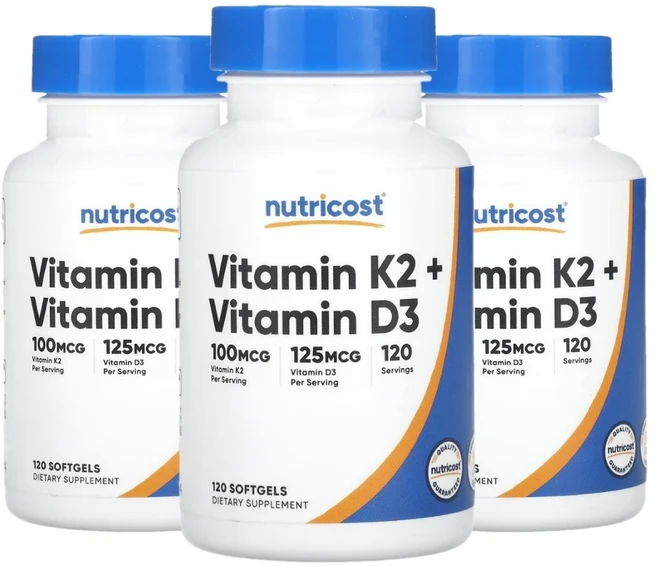 뉴트리코스트 비타민 K2 플러스 비타민 D3 120 정 3개, 120정 - 쿠팡