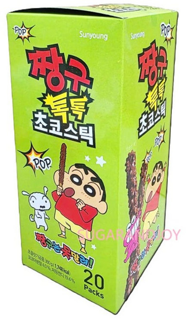 짱구톡톡초코스틱 짱구빼빼로 톡톡빼빼로 빼빼로 팝핑캔디빼뻬로 18g*20개입 짱구초코과자 롱스틱막대과자 어린이집선물 태권도선물 단체간식, 360g, 1개