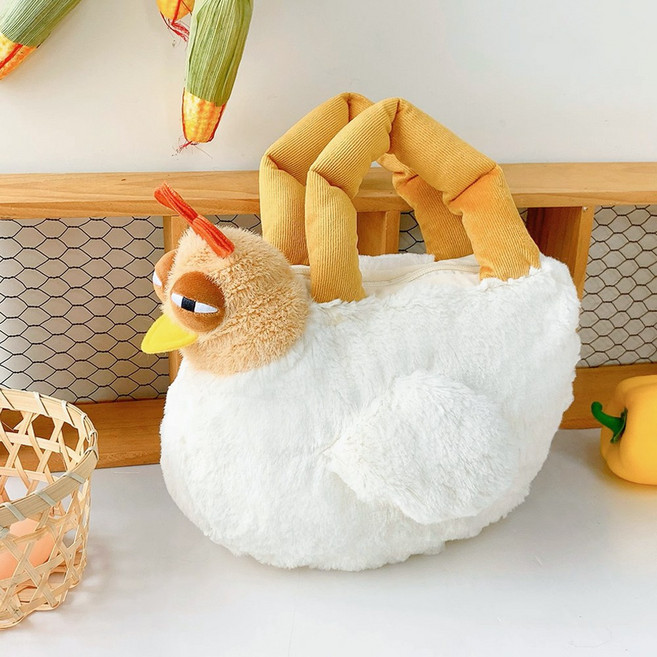 허니잼 재밌는 치킨 닭 인형가방 토트백 손가방 파우치 쓸데없는 웃긴 선물 시장 바구니 에코백