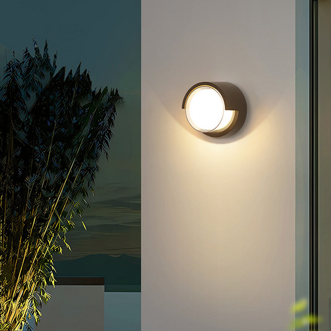 케이시조명 LED 벽등 외부 방수 인테리어 야외 원형 벽부등 실외 벽등조명 (테라스원형)