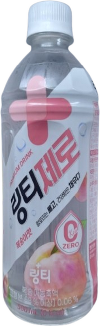 링티 제로 복숭아, 500ml, 16개