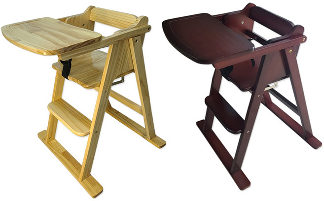 하나리빙 접이식 원목 아기식탁의자 유아식탁의자 식당 카페 아기의자, 접이식 체리월넛