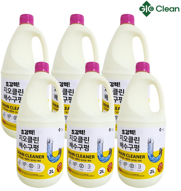 지오클린 배수구펑 2L x 6입 배수구클리너 악취제거 부식방지, 1