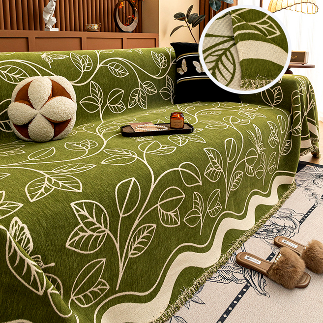 쇼파커버 1~5인용 사계절 쇼파패드 전방위 소포 소파커버, 1개, MERO-초록색