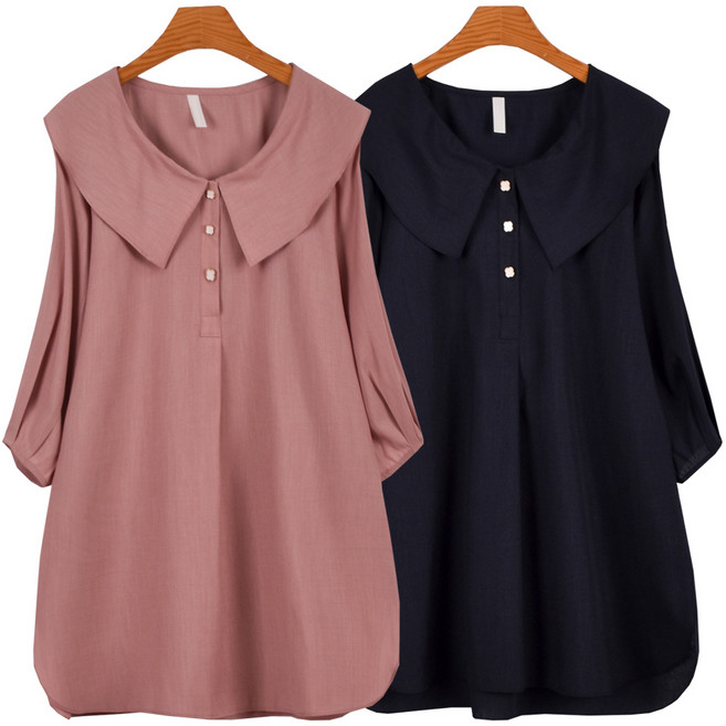 마마걸 S크로바블라우스 빅사이즈 중년 엄마 마담옷 루즈핏 큰사이즈 88사이즈 빅사이즈오피스룩 통통걸 큰옷