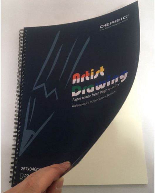 뉴세르지오 8절 스케치북 미술드로잉 200g 260x340mm, 1개, 22매