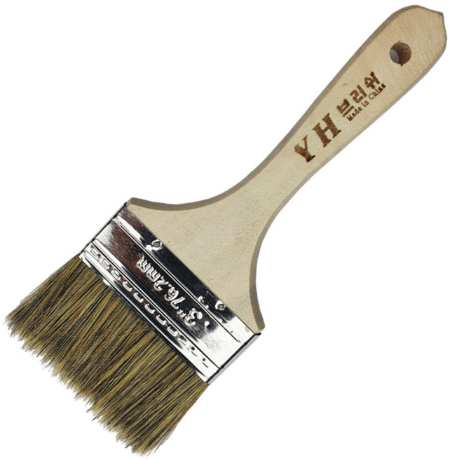 철공자 페인트붓 빽붓 정배 도배 솔 니스 붓 평붓 백붓 막붓 청소 브러쉬 페인팅 도장도구, 막붓 3인치, 1개