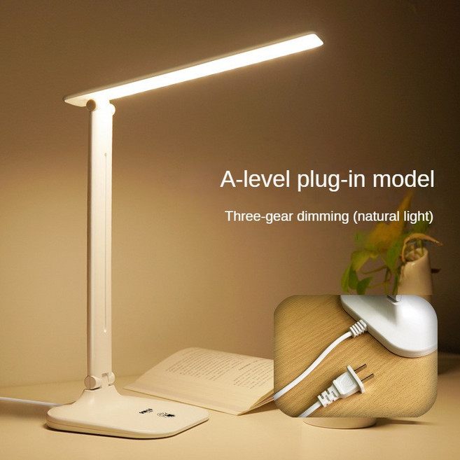 Taigexin 테이블 램프 TGX-A937 3 단계 ac 100-240v 50/60Hz 책상 조명 매달려 구멍이있는, 01 white, 01 6-10W