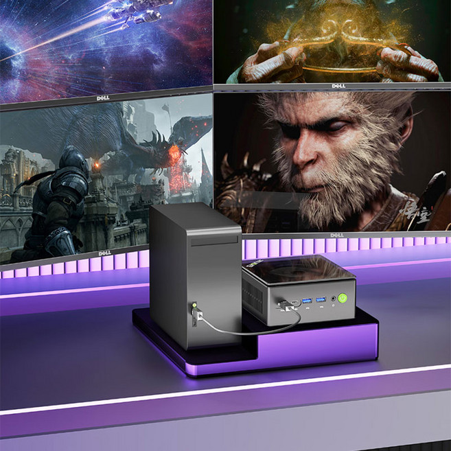 GMK K8 PLUS 미니PC AMD 라이젠7 8845HS, K8플러스버전, Free DOS, 256GB, 16GB, 블랙