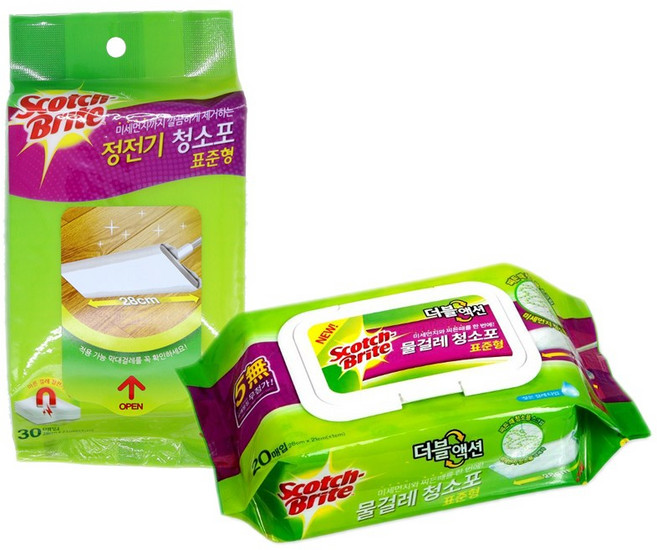 3M 표준형 청소포 정전기30매x1개+물걸레20매x1개, 1개