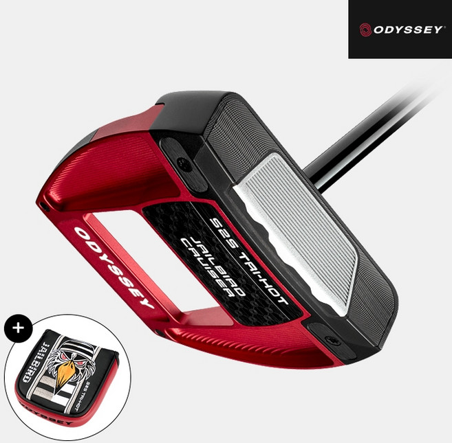 [제로토크38인치]오디세이 스퀘어2스퀘어 트라이 핫 제일버드 크루저 퍼터[남여공용][말렛][OVERSIZE GRIP], 96.52cm(38인치)