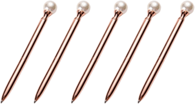 NOV- 진주 볼펜 각인 인쇄 판촉물 답례품 기념품 필기구, 5개, 로즈골드