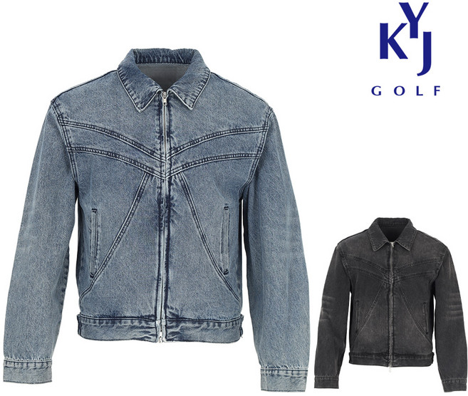 [김영주골프] 봄가을 라인 절개 데님 자켓 캐주얼 데일리 남성 숏 청자켓 DPFMJP24