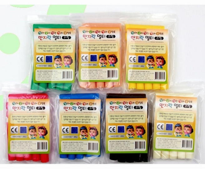 소프트점토 만지락 칼라 유토 멀티 클레이 리필용 8줄, 초록