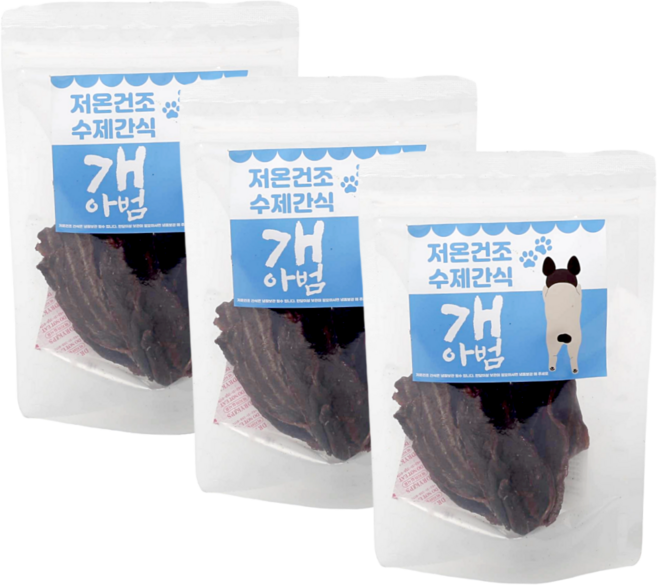 개아범 저온건조 강아지 수제간식 캥거루 고기 육포, 3개, 50g, 캥거루육포