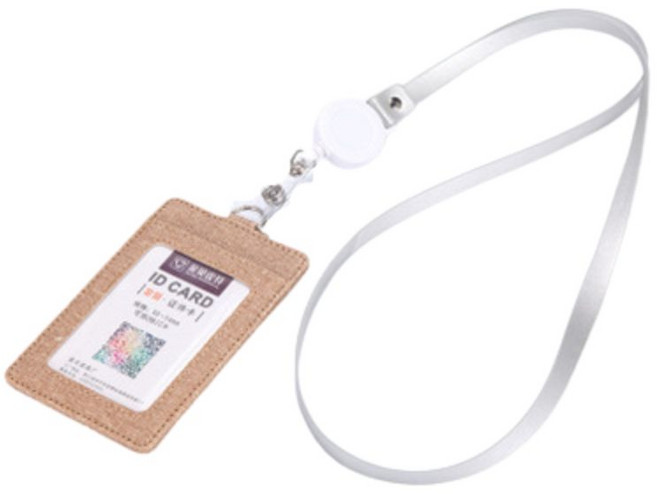 HUANSU 識別證套 悠遊卡套 伸縮卡套, 【伸縮款】卡其色, 1個