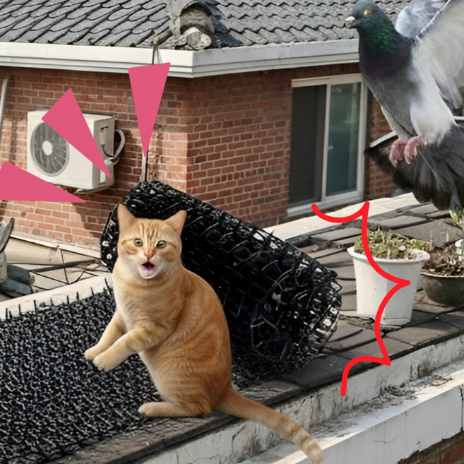 라이크토브 고양이 퇴치망 비둘기퇴치용품, 블랙, 1개