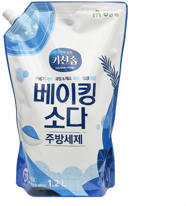키친솝 베이킹소다 주방세제 리필, 1.2L, 1개