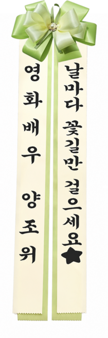 리본글씨 인간화환 화환글씨 축하리본 이벤트축하화환, N중소형-그린