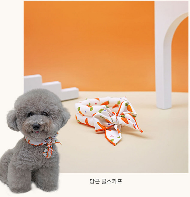 펫프닝 강아지 고양이 쿨스카프 넥쿨러 쿨목토시 애견 여름용품, 당근, 1개