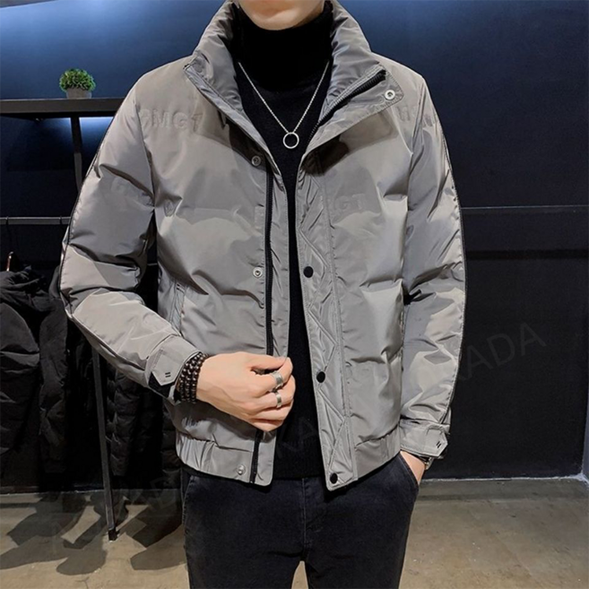 AOKADA 남성 겨울 캐주얼 하이넥 덕다운 경량 패딩 도톰 보온 점퍼