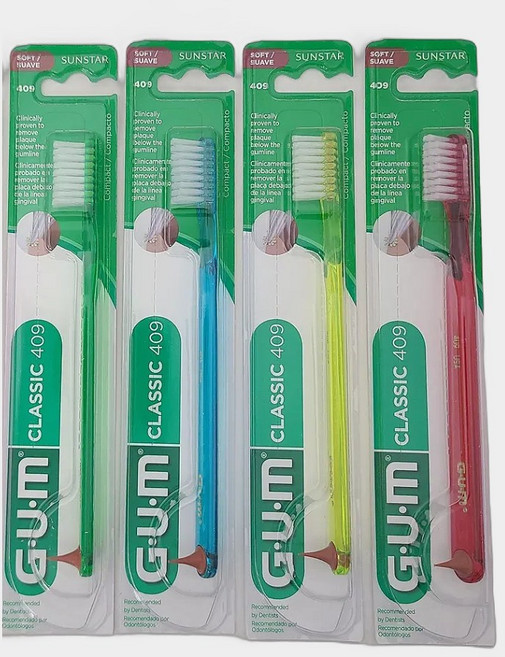 GUM 검 클래식 돔 둥근 버틀러 칫솔 409, 1개, 4개입