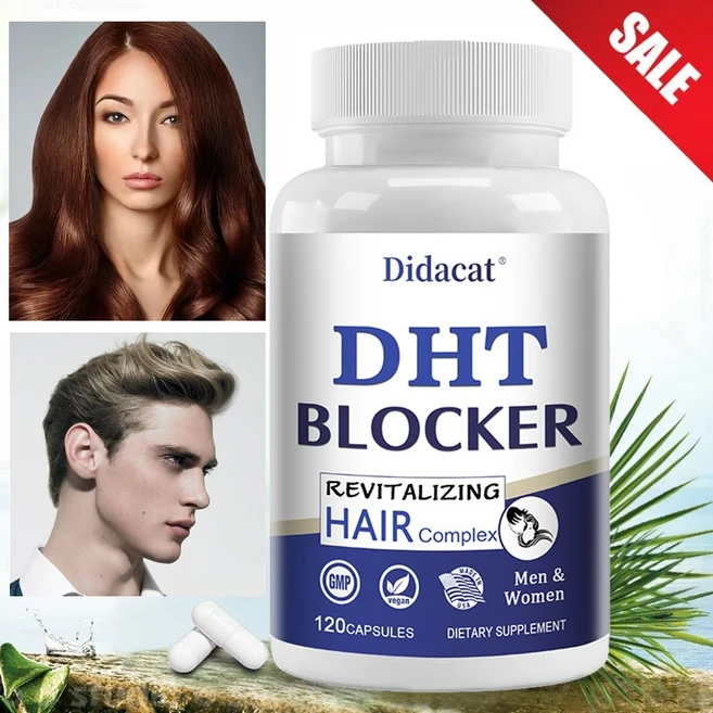 DHT 차단제 - 모발 성장 보조제 - 가늘어지는 모발을 가진 남성 및 여성을 위한 두피 DHT 차단제 탈모 보조제 고탄수화물 전립선 건강 요로 건강, 120정, 3개 - 쿠팡