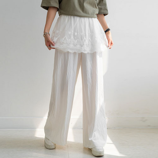 [나크21] 레이스 투인원 와이드 팬츠 NK51-PS-8