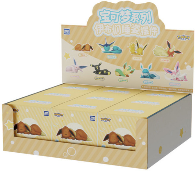 HOLLY BOX 寶可夢伊布們睡姿擺件 盲盒公仔, 1個, 一中盒(請下標9次)