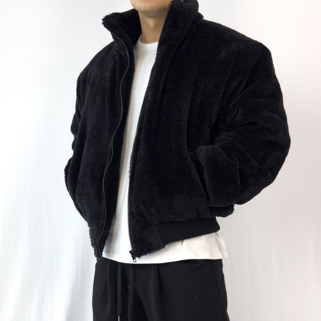 PACIENCIA 와이드숄더 후리스 숏 패딩 자켓