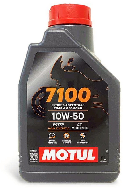 油工廠 MOTUL 7100 10W50 1L 4T 酯類全合成機車油 運動冒險道路越野適用 提升引擎保護及換檔順暢度, 1個