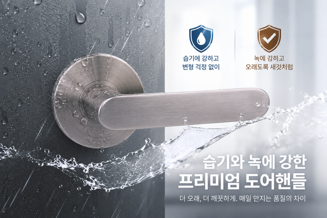 100% 프리미엄 국산 항균 녹 변색에 강한 스텐304 방문손잡이 도어락 양방향작동, SS100(304), 1개