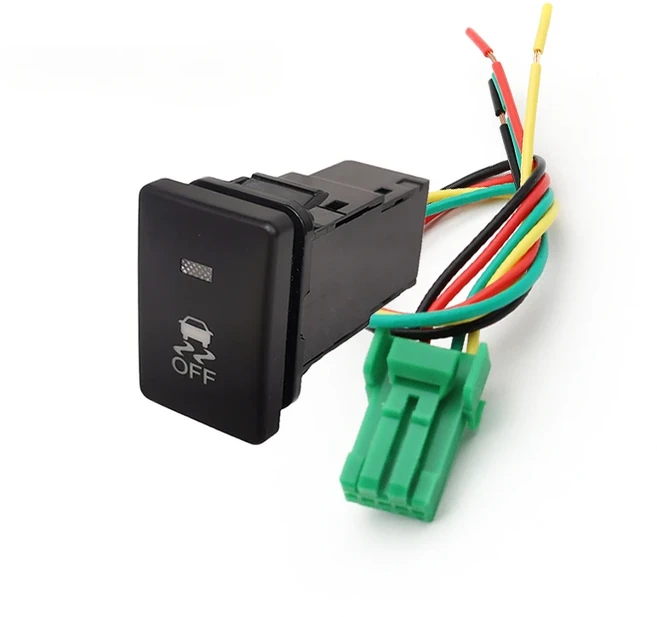 자동차 오렌지 LED 라이트 ABS 미끄럼 방지 푸시 버튼 전원 끄기 스위치 도요타 코롤라 캠리 50 야리스 시, 01 Orange light