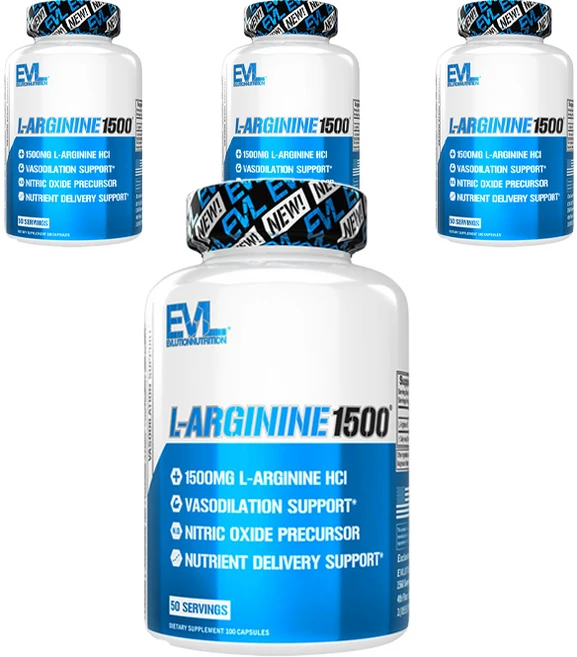 EVLUTIONNUTRITION L-아르기닌 1500mg 캡슐, 100정, 4개 - 쿠팡