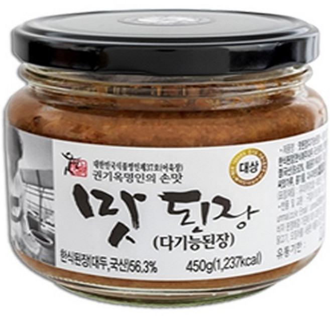 재래식 전통 명품 국산 된장 상촌식품 권기옥명인 웃말 맛된장(다기능된장) 450g(유리병), 1개, 450g