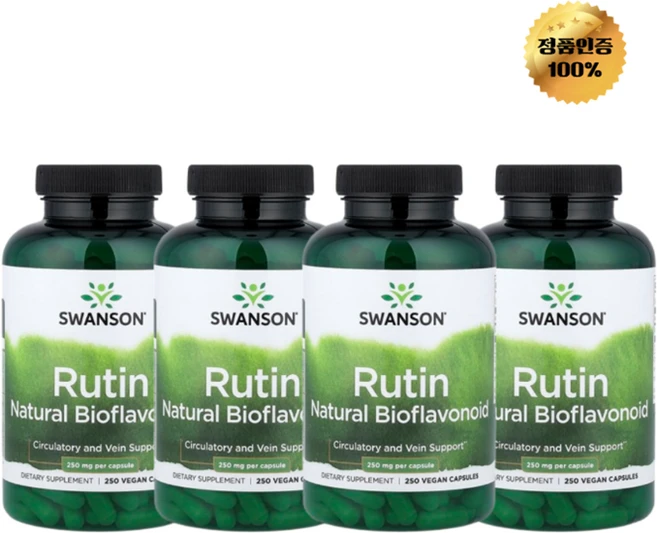 2+2 스완슨 루틴 천연 바이오플라보노이드 250mg 베지 캡슐 250정, 4개, 250회분 - 쿠팡