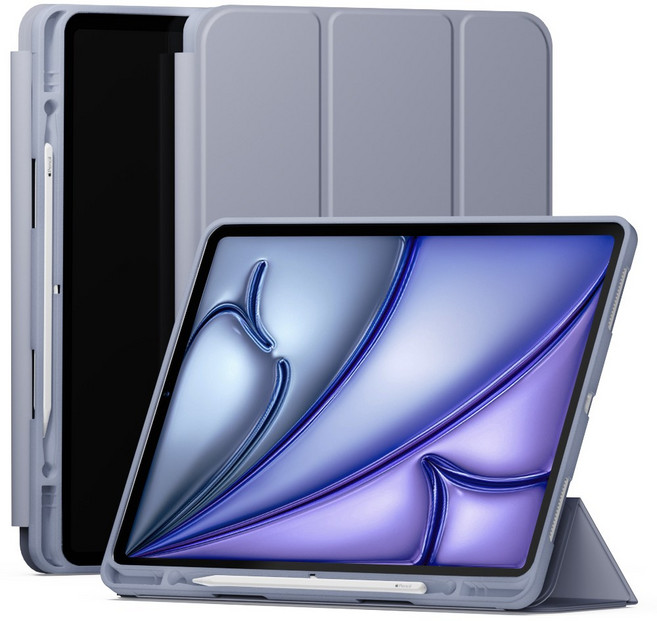 신지모루 스마트커버 펜슬 수납 태블릿 케이스, 라벤더 퍼플, 1개